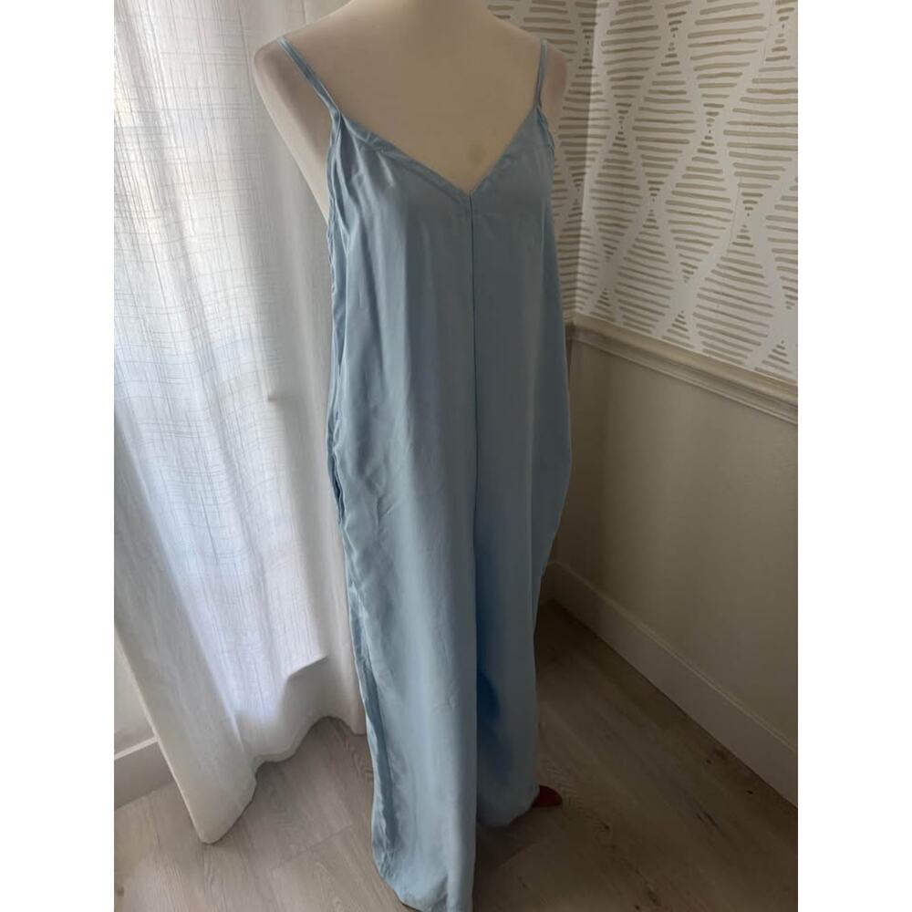 ATHLETA Women’s Small Calm Cool Romper Blue Wide Leg Jumpsuit Size NWT $119.00 - Picture 7 of 8